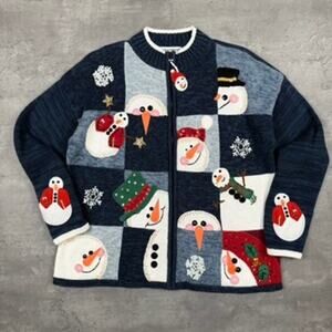 Vintage Tiara International Christmas Snowman Sweater 2004